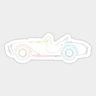 Rainbow old car line art 10 Sticker